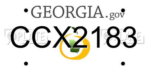 CCX2183 Georgia License Plate