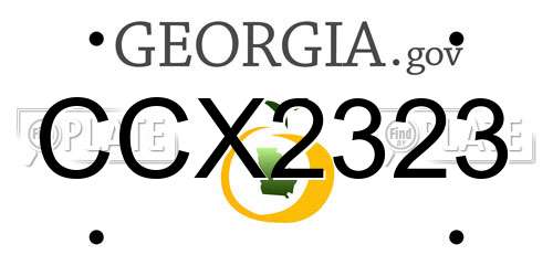 CCX2323 Georgia License Plate