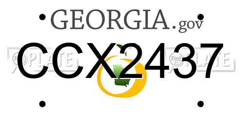 CCX2437 Georgia License Plate