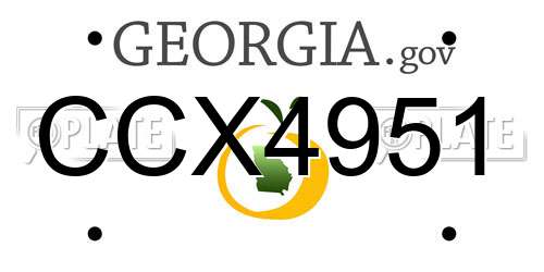CCX4951 Georgia License Plate