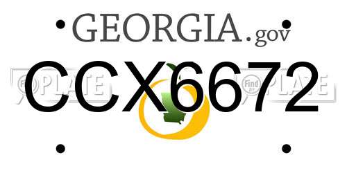 CCX6672 Georgia License Plate