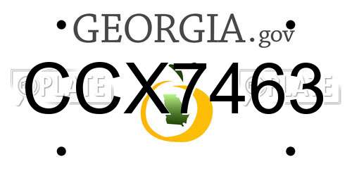 CCX7463 Georgia License Plate