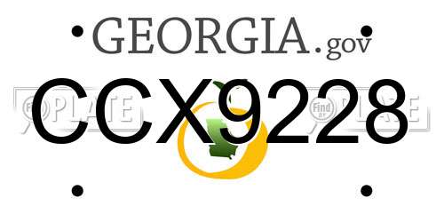 CCX9228 Georgia License Plate