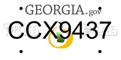 CCX9437 Georgia License Plate