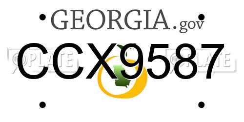 CCX9587 Georgia License Plate