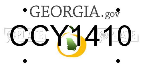 CCY1410 Georgia License Plate