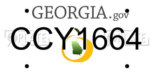 CCY1664 Georgia License Plate