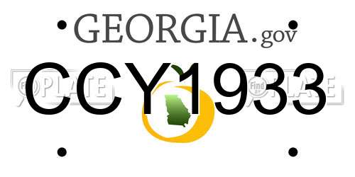 CCY1933 Georgia License Plate