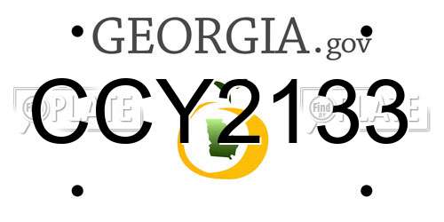 CCY2133 Georgia License Plate
