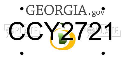 CCY2721 Georgia License Plate