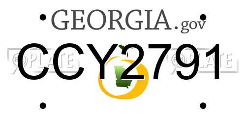 CCY2791 Georgia License Plate