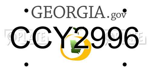 CCY2996 Georgia License Plate