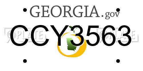 CCY3563 Georgia License Plate