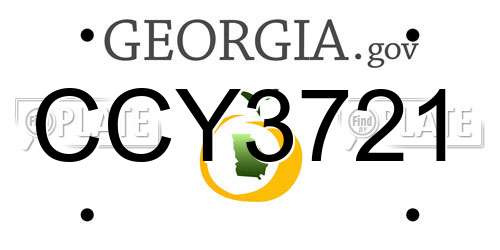 CCY3721 Georgia License Plate