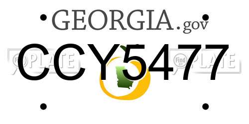 CCY5477 Georgia License Plate