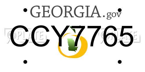 CCY7765 Georgia License Plate