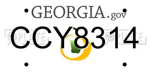 CCY8314 Georgia License Plate