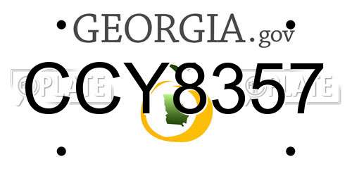 CCY8357 Georgia License Plate