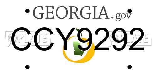 CCY9292 Georgia License Plate