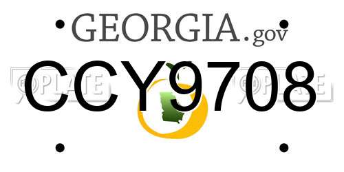 CCY9708 Georgia License Plate