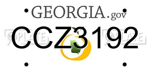 CCZ3192 Georgia License Plate