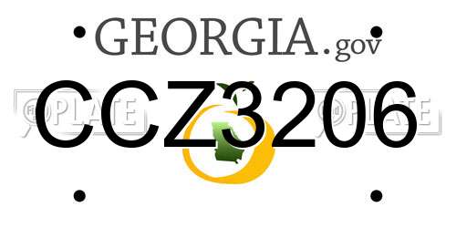 CCZ3206 Georgia License Plate