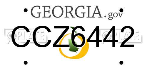 CCZ6442 Georgia License Plate