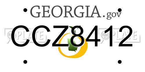 CCZ8412 Georgia License Plate