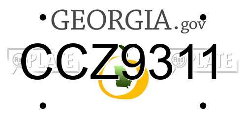 CCZ9311 Georgia License Plate