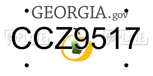 CCZ9517 Georgia License Plate