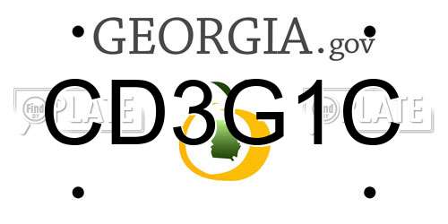 CD3G1C Georgia License Plate
