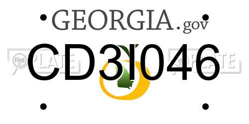 CD3I046 Georgia License Plate