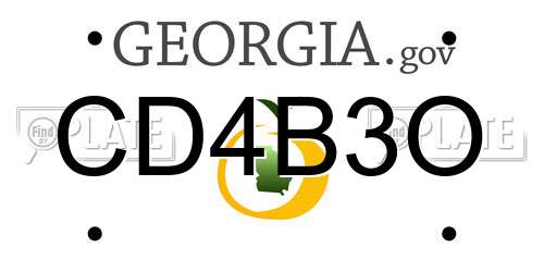CD4B3O Georgia License Plate