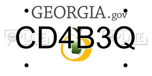 CD4B3Q Georgia License Plate
