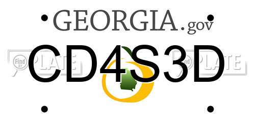 CD4S3D Georgia License Plate