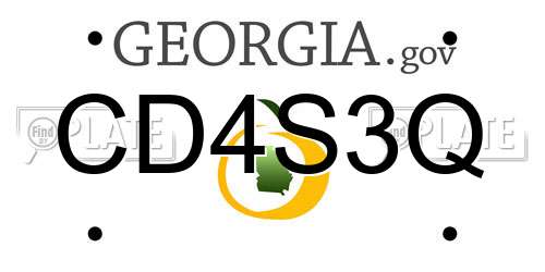 CD4S3Q Georgia License Plate