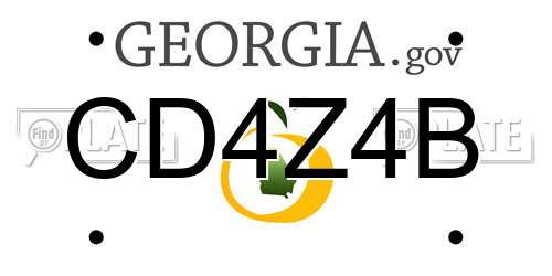 CD4Z4B Georgia License Plate