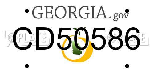 CD50586 Georgia License Plate