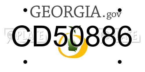 CD50886 Georgia License Plate