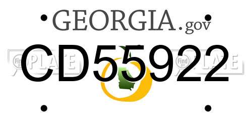 CD55922 Georgia License Plate