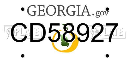 CD58927 Georgia License Plate
