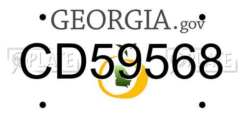 CD59568 Georgia License Plate