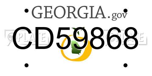 CD59868 Georgia License Plate