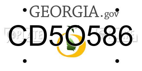 CD5O586 Georgia License Plate