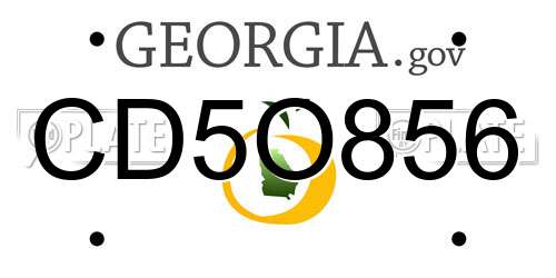 CD5O856 Georgia License Plate