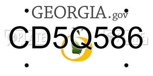 CD5Q586 Georgia License Plate
