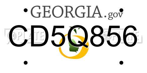 CD5Q856 Georgia License Plate