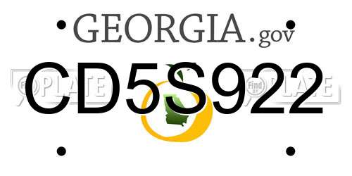 CD5S922 Georgia License Plate