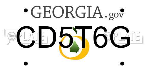 CD5T6G Georgia License Plate