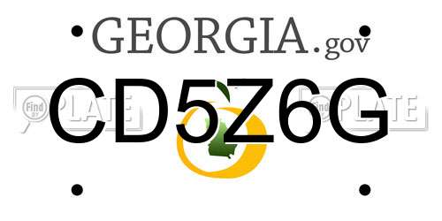 CD5Z6G Georgia License Plate
